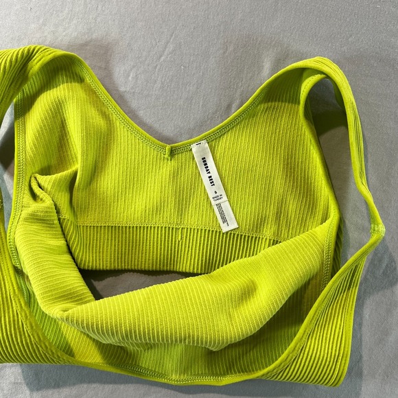 Sunday Best Lime Green Ribbed Crop Tank Top Women's Size Small Aritzia - Picture 5 of 7